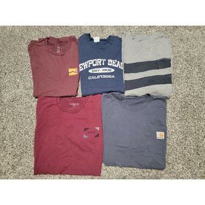Lot Of 5 Large T-Shirt Mens Hurley Vans Carhartt Skater Surf Streetwear